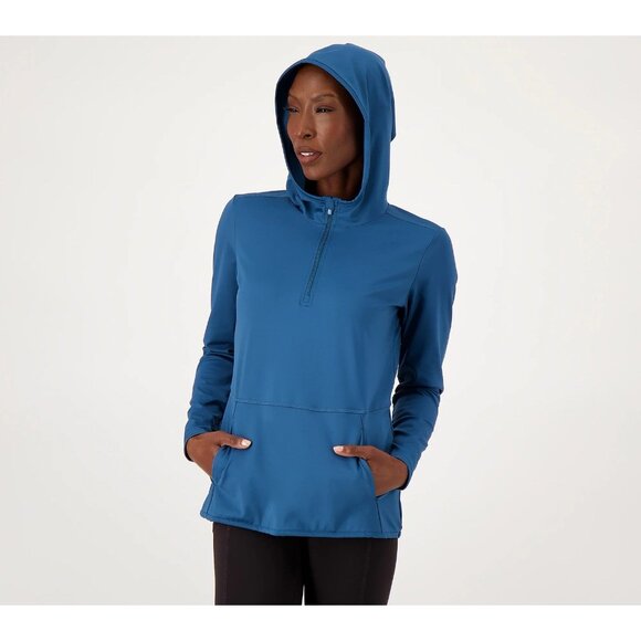 Zuda Half Zip Jacket With Front Pocket & Hood Size XS Blue A567086 - Picture 1 of 6